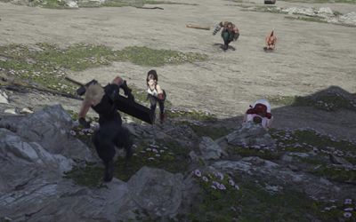 Aerith! You're not supposed to be praying yet! Didn't you read the script?