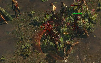 Wading through some zombies