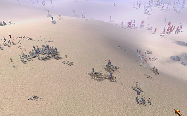 The massive 4v4 battle stretches down into the valley