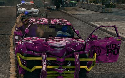 My awesome pink police car has seen better days