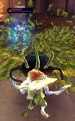 Blowing chunks all over a bot