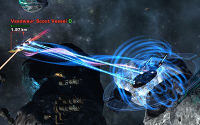 The Kaloris gets hit with some proton beam thing