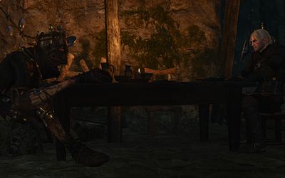 Geralt just having dinner with his wight buddy