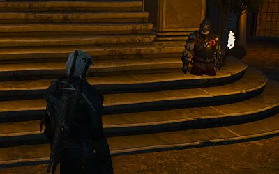 Guard sinks into the steps