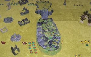 The armies line up for a little rumble