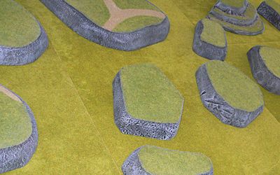 The hilly rocks finally get drybrushed