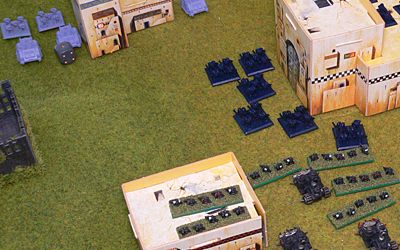 Space Marines engage the Goffs