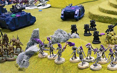 The Daemons materialise behind my lines